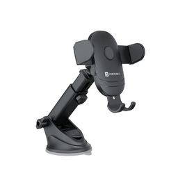 Portronics Clamp M2 Adjustable Car Mobile Phone Holder Stand for Dashboard & Windshield, 360° Rotational, Strong Suction Cup, Compatible with 4 to 6 inch Devices(Black) image 1