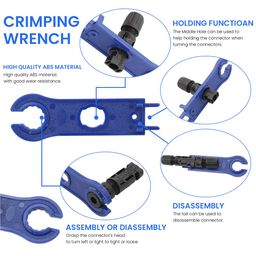 Serplex® Solar Crimper Tool Kit Wire Stripper Crimping Tool with Tool Bag, 5 Pairs MC4 Connectors, Spanner Wrench for Solar Panel Cable Assembly and Installation image 5