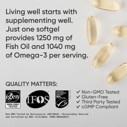 Sports Research Omega-3 Wild Alaskan Fish Oil(1250Mg Per Capsule) With Triglyceride Epa & Dha Heart, Brain & Joint Support Ifos 5 Star Certified, Non-Gmo & Gluten Free-90 Day Supply!, 169 grams image 4