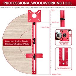 Serplex® 4 in 1 Router Milling Groove Bracket, Aluminum Alloy Router Circle Cutting Jig, Multifunctional Cabinet Hardware Jig and Router Guide, Adjustable Router Jig Tool for Woodworking image 2