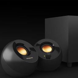 Creative Pebble Plus 2.1 USB-Powered Desktop Speakers with Powerful Down-Firing Subwoofer and Far-Field Drivers, 8W RMS with 16W Peak Power for Computer PCs and Laptops (Black) image 2