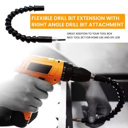 serplex Serplex® Set of 14Pcs Flexible Drill Bit Extension, with 2Pcs Hex Shank 105° Right Angle Drill Attachment, 10Pcs Screwdriver Bits 90° Angled Bits and Bendable Drill Bit Extension Set image 4