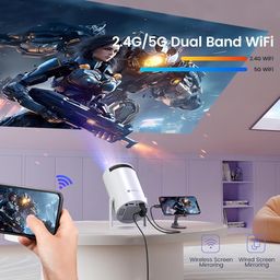 Portronics Beem 440 Smart LED Projector with 720p HD Resolution, Rotatable Design, Built-in Streaming Apps (Netflix, Prime Video, Hotstar), 2000 Lumens, Screen Mirroring, 3 Watts Speaker (White) image 5