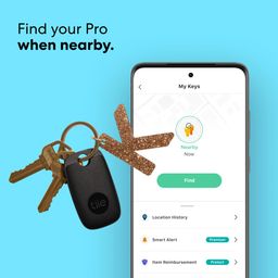 Tile Pro Bluetooth Item Finder, 1 Pack, 120m Finding Range, Compatible with Alexa & Google Smart Home, Upto 3 Years of Battery Life, iOS and Android Compatible, Find Your Keys, Remotes & More, Black image 3