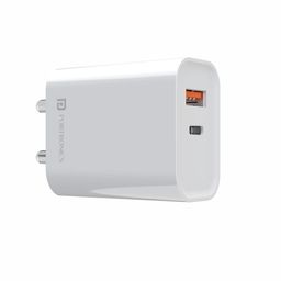 Portronics Adapto 45 22.5W Max Output USB & Type-C Dual Output Super Fast Charger,Wall Adapter Power Delivery 3.0& USB A Fast Charge Adaptor for iPhone,Android & Other Type C Enabled Devices(White) image 1
