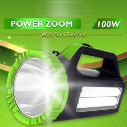 EOS- BUILDING TRUST Long Range Search Torch Light Emergency Rechargeable Handheld Torch + Side 2 Tube (Green) image 4