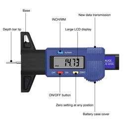 MAVOTANK Car 0-25.4mm Digital Tyre Tire Tread Depth Tester Gauge Meter Measurer Tool Caliper LCD Display Tpms Tire Monitoring System Metal Probe (Tire Gauge) image 2