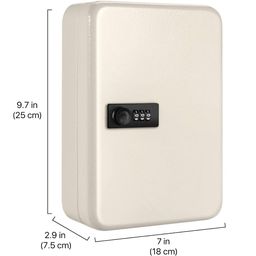 oddpod oddpod™ 48 Keys Numeric Lock Metal Wall-Mount Security Key Box/Safe Cabinet with Key Tags (White) image 3