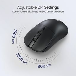 Portronics Toad 33 Wireless Mouse with 2.4 GHz Wireless Receiver, Adjustable Sensitivity, Ergonomic Design, for Laptops, Desktops PC, Mac (Black) image 4