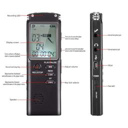 DDLC 8GB LCD Display MP3 Player Voice Recorder USB Professional Dictaphone Digital Audio Voice Recorder with WAV MP3 Player Black_8GB (LCD 8gb Voice Recorder) image 5