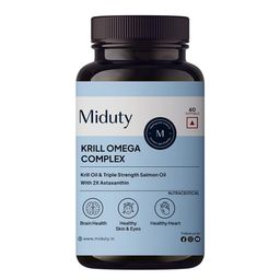 Miduty Antarctic Fish Krill Oil - Triple Strength Omega 3 Capsule With Astaxanthin- Antioxidant - EPA & DHA - For Joints - Heart - Liver Krill Omega 3 Supplement 60 Softgel image 1