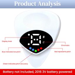 HASTHIP® Chromatic Tuner Guitar Pick 2 in 1 Digital Tuner with Light Indicator Universal Tuner for String Instrument for Acoustic Guitar, Electric Guitar, No Battery Included image 5