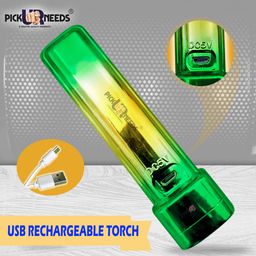 Pick Ur Needs 5 in 1 Bright LED 25W Mini Torch Light Home Emergency Lamp Flashlight Built-in Battery USB Rechargeable image 2