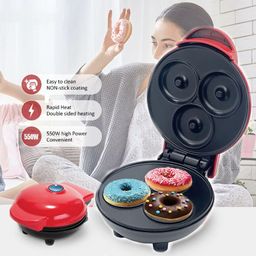 feelon Mini Donut Maker Machine for Kid-Friendly Breakfast, Snacks, Desserts & More with Non-stick Surface, Makes 3 Doughnuts image 4