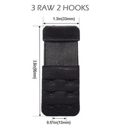 prime cart Women's Bra Extenders Soft Comfortable Stretchy Bra Extension Plus Size Elastic Strap Band Extender for Women Hook Bra Strap Extender Bra Extenders (3 PIECES (2 HOOK 3 RAW), BLACK) image 2