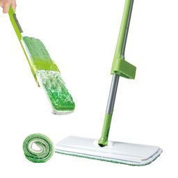 Scotch-Brite Hands-Free Microfiber Flat mop (with 1 Extra Refill) and in-Built Easy Squeeze Mechanism, Plastic image 1