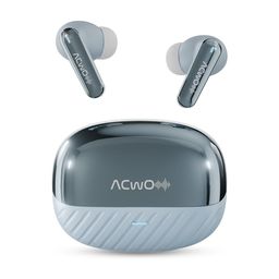 acwo DwOTS 333 | 120Hrs Playtime | Hexa Mics with Hybrid ANC & AI-ENC | 48dB Noise Cancellation | 50ms Low Latency | Dual Device Connectivity - Lavendar Blue image 1