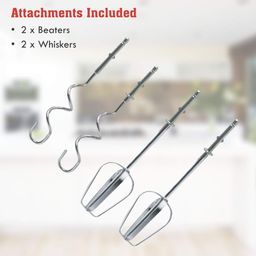 BAOER Multifunctional Hand Mixer for Egg Beater and Food Blender with 7 Speed Handheld Processor Automatic Electric Kitchen Tool (White) image 3