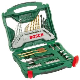 BOSCH 50-piece X-Line TiN-Coated Set | All-in-One DIY Drill & Screw Kit | 11 x Metal Drill Bits, 6 Masonry, 5 Wood Bits, Spade Bits, 18 Screwdriver Bits, Countersink, Knife & Nutsetters image 1