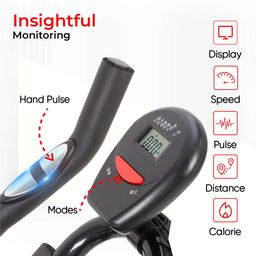SPARNOD FITNESS SSB-08 Spin Bike Exercise Cycle for Home Gym with 8kg Flywheel, LED Display, Pulse Sensor, Adjustable Resistance, Silent Belt Drive, 4-way Adjustable Cushioned Seat and 2-way Handlebar (SSB-08 (8kg Flywheel)) image 4