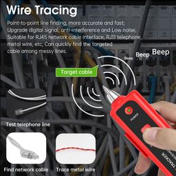 DooBuy Wire Tracker Cable Break Point Tester for Network Cable Check RJ45 Ethernet LAN and Telephone Line Finder Checker For RJ11 image 5