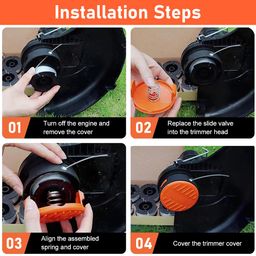 HASTHIP® 4Pcs Grass String Trimmer Wire/Weed Eater String for BLACK+DECKER Replacement, 30Ft Nylon Weed Trimmer Line Spool - BLACK+DECKER Wire/Spool for Grass Cutter Accessories with Spring & Cap image 5