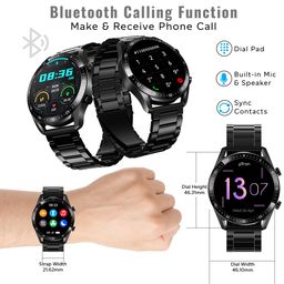 pTron Force X11P 1.3" Round Smartwatch with Bluetooth Calling, Full Touch Display, Metal Strap, Heart Rate Tracking, SpO2, 100s Watch Faces, 5 Days Battery Life, Fitness Trackers & IP68 (Cobra Black) image 2