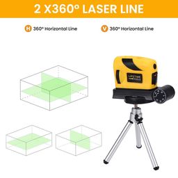 Serplex® 4 in 1 Laser Level Horizontal & Vertical Lines Laser, Cross-Line Laser, 360° Fine Tuning Infrared Laser Level with Folding Tripod and Base, 16Ft Range, Battery Operated, No Battery Included image 5