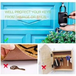 KeeKit Key Lock Box, Wall Mounted Key Safe Box with Removable Shackle, Resettable Code Key Storage Lock Box Waterproof with 4 Digit Combination, 5 Key Capacity for Home, Indoor & Outdoor – Black image 2