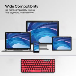 Portronics Bubble 2.0 Wireless Keyboard with Bluetooth + 2.4 GHz Receiver, Connect 3 Devices, Compact TKL Size, 10m Working Range, Function Shortcut Keys, for Laptop, PC, Smartphone, Tablet (Black) image 4
