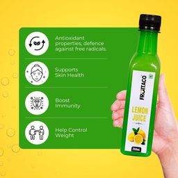 Fruitaco Yellow Lemon Juice Concentrate 250ml | Equivalent to 25 Natural Lemons | Pocket Bottle Hassle Free | Ideal for daily use in Cooking & Beverages | High in Vitamin C image 4