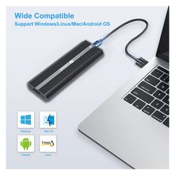 Cablet M.2 NVMe SSD Enclosure USB 3.1 Gen2 10Gbps for 2230/2242/2260/2280 M-Key PCIe SSD, Supports UASP Max 2TB, Tool Free Design (SSD Not Included) image 2