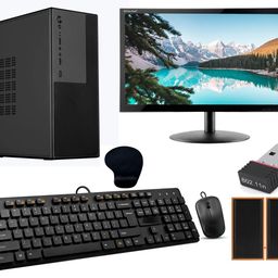 generic Desktop Computer Set with i5-3470, 16GB RAM, 512GB SSD, 19-inch Monitor, Keyboard, Mouse, WiFi, Speakers, Windows 10, Black image 1