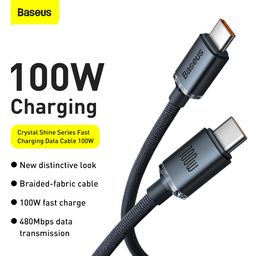 Baseus Pudding Series Type-C to Type-C 100W Fast Charging Data Cable (1.2m, Nebula Purple) image 2