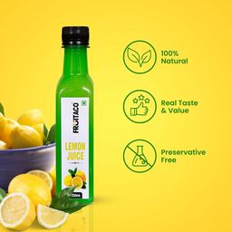 Fruitaco Yellow Lemon Juice Concentrate 250ml | Equivalent to 25 Natural Lemons | Pocket Bottle Hassle Free | Ideal for daily use in Cooking & Beverages | High in Vitamin C image 3