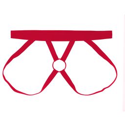 nimra fashion Mens Black Elastic Low Waist Free Size Harness underwear-07037-Red-S image 2