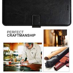 coverblack Vintage Leather Flip Cover for Tecno Spark Go 2022 / Tecno KG5 - Charcoal Black image 5