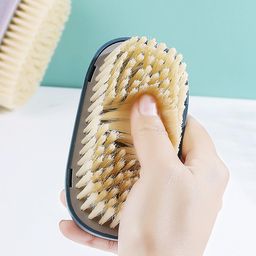 Wolpin Set of 2 Pc Clothes Cleaning Brush Multipurpose Bathroom Cleaning Sink Brush, Shoe Brush, Acrylonitrile Butadiene Styrene image 4