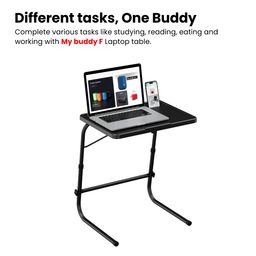 Portronics My Buddy F Multipurpose Movable & Adjustable Laptop Table(Black) image 2