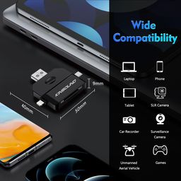 Kinsound 5 in 1 SD & TF Card Reader for iPhone with Type-C, Lighting & USB Ports, Portable Memory Card Reader Compatible with TF, SD, SDHC, SDXC, MMC, RS-MMC, Micro SDXC for iPhone & Android Phone image 5