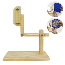 EmbroideryMaterial Lap Adjustable Wooden Embroidery Hoop Stand | 3-Part Ergonomic Holder Frame for Aari, Maggam, Handwork, Stitching, Display & DIY Crafts (Hoop Not Included) image 1