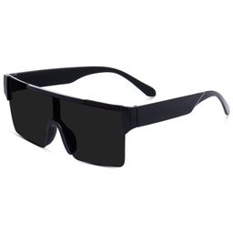 eymen i UV Protected Flat Top Oversized Rimless Sunglasses For Men And Women | Square Unisex Eyeglasses | Black image 1
