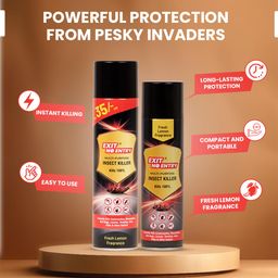 EXIT NO ENTRY Multipurpose Insect Killer Spray - 320ml | Cockroaches, Bed-Bugs, Insects, Termites and Mosquito Repellent Spray | With Pleasant Fresh Lime Fragrance image 4
