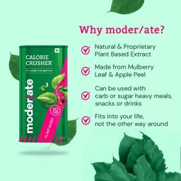 Moderate Calorie Crusher - Plant Based Calorie Blocker with Mulberry Leaf & Apple Peel| Supports Weight Management| Helps Reduce Post-Meal Carb & Sugar Impact| 30 tablets (Pack of 1) image 3