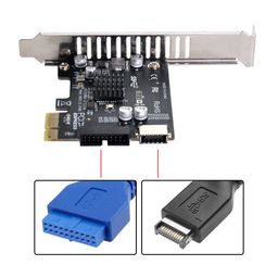 cy Card 5Gbps Type-E USB 3.1 Front Panel Socket & USB 3.0 20Pin to PCI-E 1X Express Adapter for Motherboard image 3