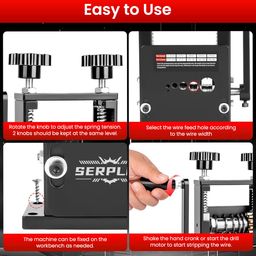 serplex Serplex® 6 in 1 Cable Stripping Machine with Hand Crank Manual/Drill-Operated Wire Stripping Tool, 5 Channels Wire Stripper Tool for 1-17mm Dia Cable Bench Fixed Cable Stripping Tool image 5