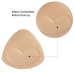 sermicle Self-Adhesive Bra Pads inserts,Sermicle Removeable Silicone Triangle Push Up Pads With Massage 2 Pairs (Beige and Black) image 3
