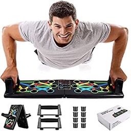 oddish; way to fitness ODDISH way to fitness Push Up Board System - 15 in 1 Body Building Exercise Tools, Hand Grip, Finger Gripper Combo Pack - Workout Push Up Stands, Training System for Men and Women (PUSH-UP-COMBO) image 2