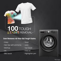 Whirlpool 8 Kg 5 Star Inverter Front Load Fully Automatic Washing Machine with In-Built Heater (XS8014BWME, MidNight Grey, Steam Technology, 100+ Tough Stains, 6th Sense Soft Move) image 3