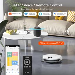 ILIFE A30 Pro Self-Emptying Robotic Vacuum Cleaner with Advanced LiDAR Navigation, 5000Pa Strong Suction, Simultaneous Vac and Mop, Multi Floor Mapping, Customized Cleaning, Wi-Fi/App, Alexa & GH image 5